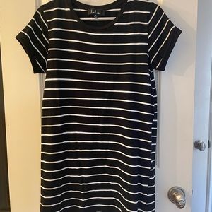 Lulu’s Black & White Striped T-shirt Dress